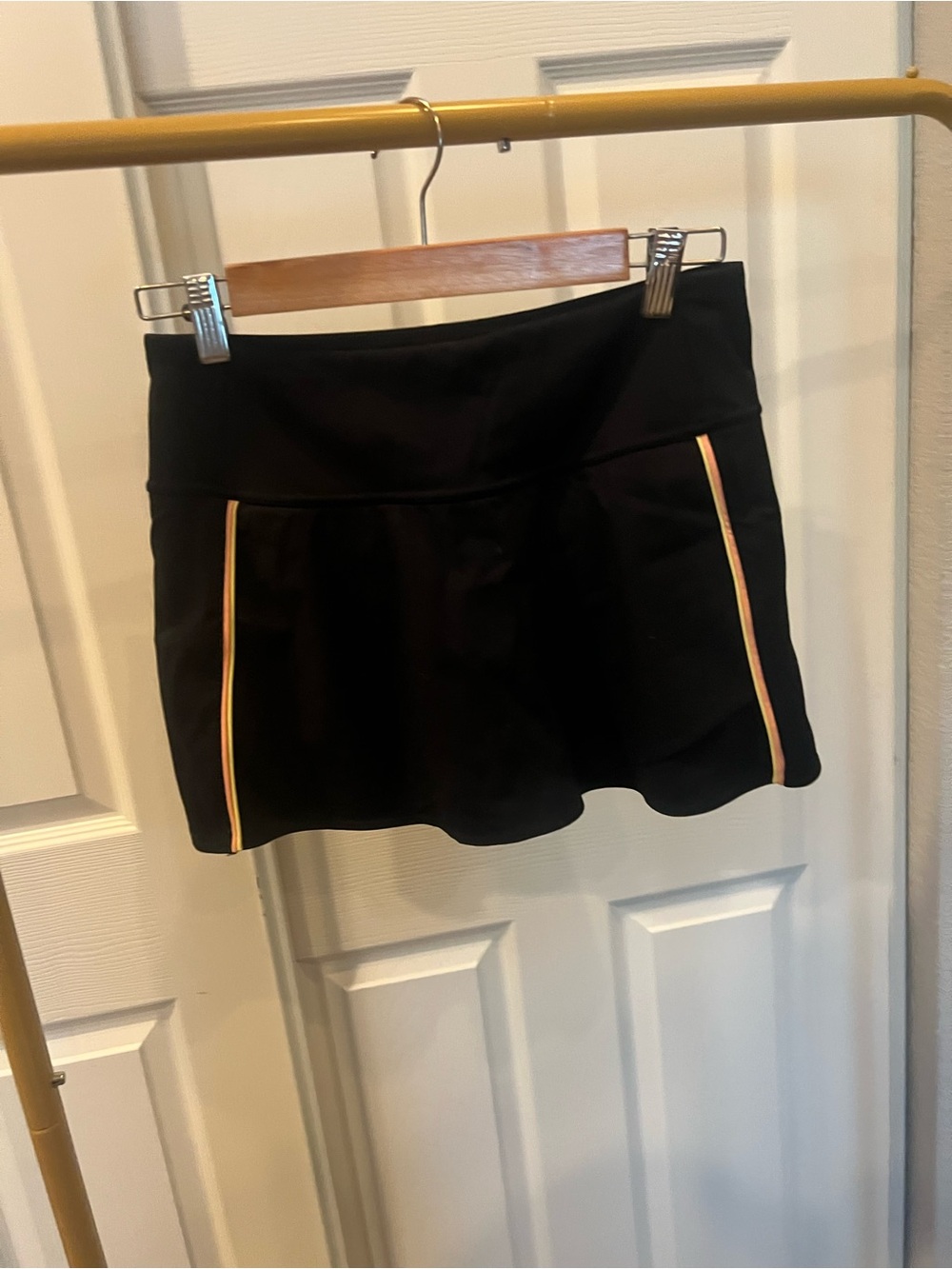 Black Athletic Golf Skort with Peach Trim